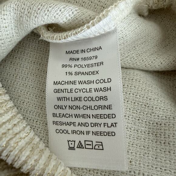 Berkley Jensen Womens White Ribbed Sweater Size Large Vanilla Girl Casual Fairy - Picture 5 of 10